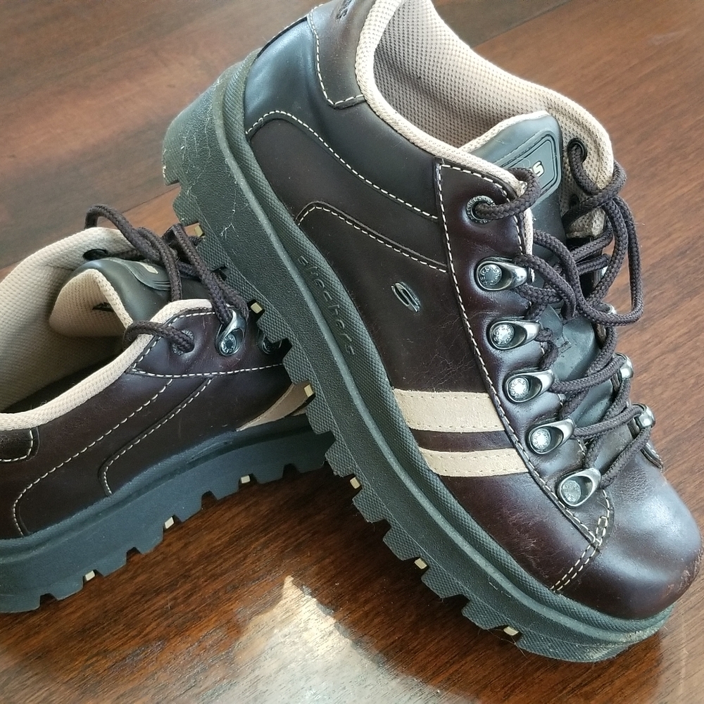 Skechers Leather Platform Shoes
